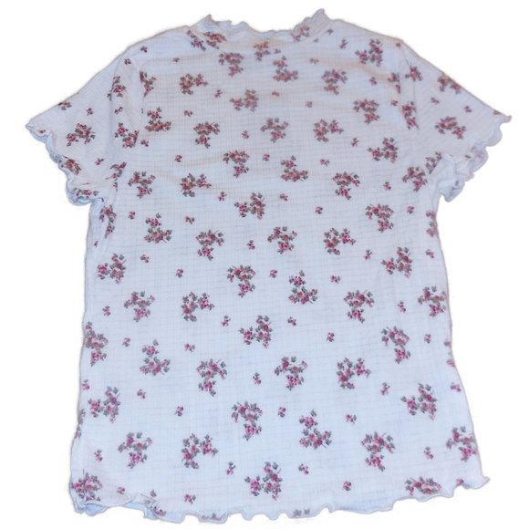 Top floral SMALL NWT slim fit short sleeve t-shirt blouse casual summer - Picture 1 of 7
